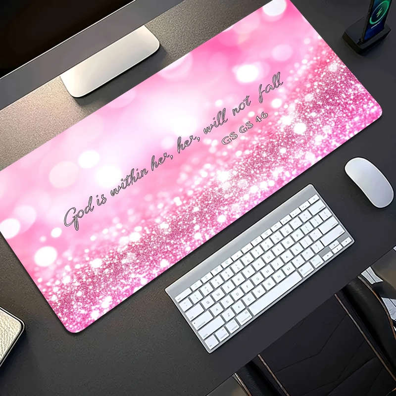 1pc 30x80cm Durable Gaming Mouse Pad Waterproof Non-Slip Inspirational Pink Design