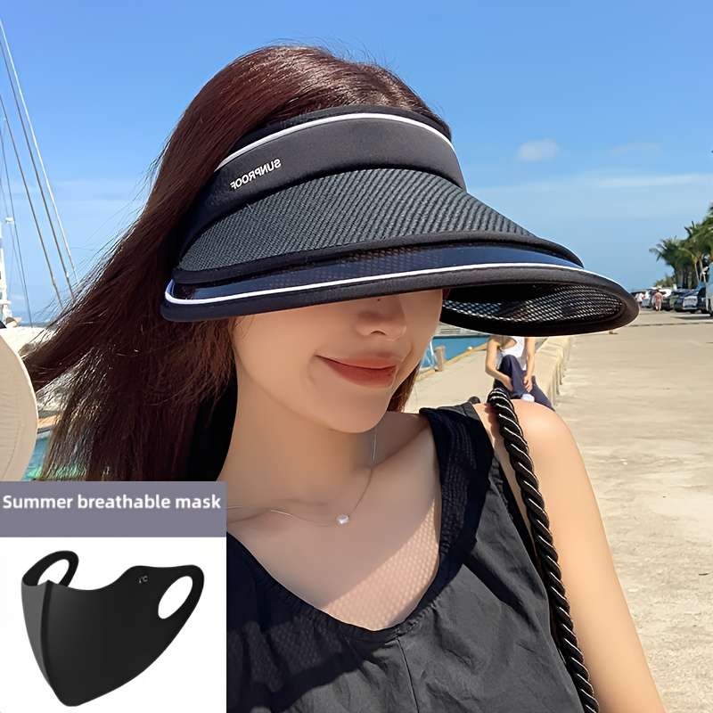 1pc Unisex Summer Sun Visor Hats with UV Protection Breathable Nylon Design for Outdoor Activ