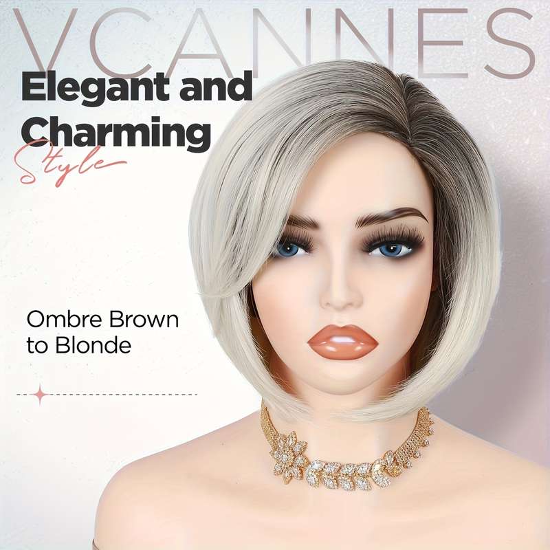 1Pc Ombre Blonde 30.48cm Fashion Design Wig