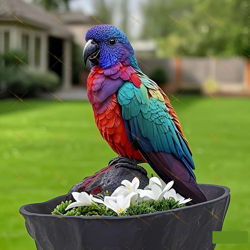 1pc 2D Flat  Vibrant Colorful Parrot Garden Stake Weatherproof Waterproof and Scratch-Resistant