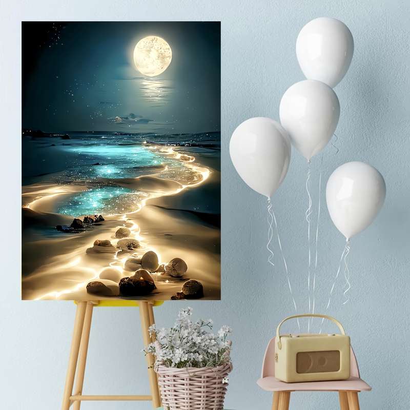 1000pcs Moonlight Beach Puzzles for Adults Birthday Halloween Thanksgiving Easter