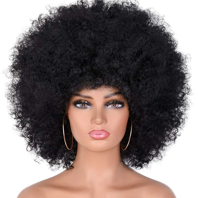 1Pc Black 25.4cm Fashion Design Wig