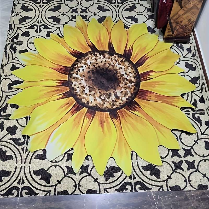 1Pc Yellow 100x100cm 39.39x39.39inch Floor Mat