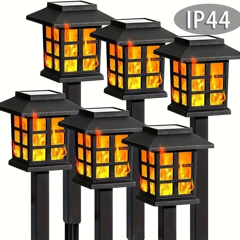 6 Pieces Solar Flame LED Path Lights
