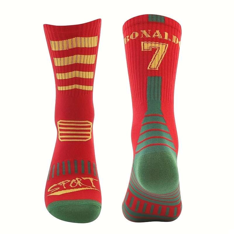 1 Pair Red And Green Sole One Size Socks