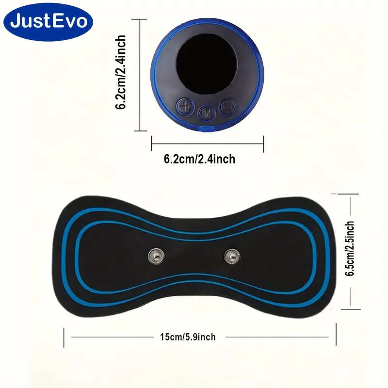 1pc Portable Mini Massager Patch USB Rechargeable Hypoallergenic Full Body Muscle Relaxation with Di