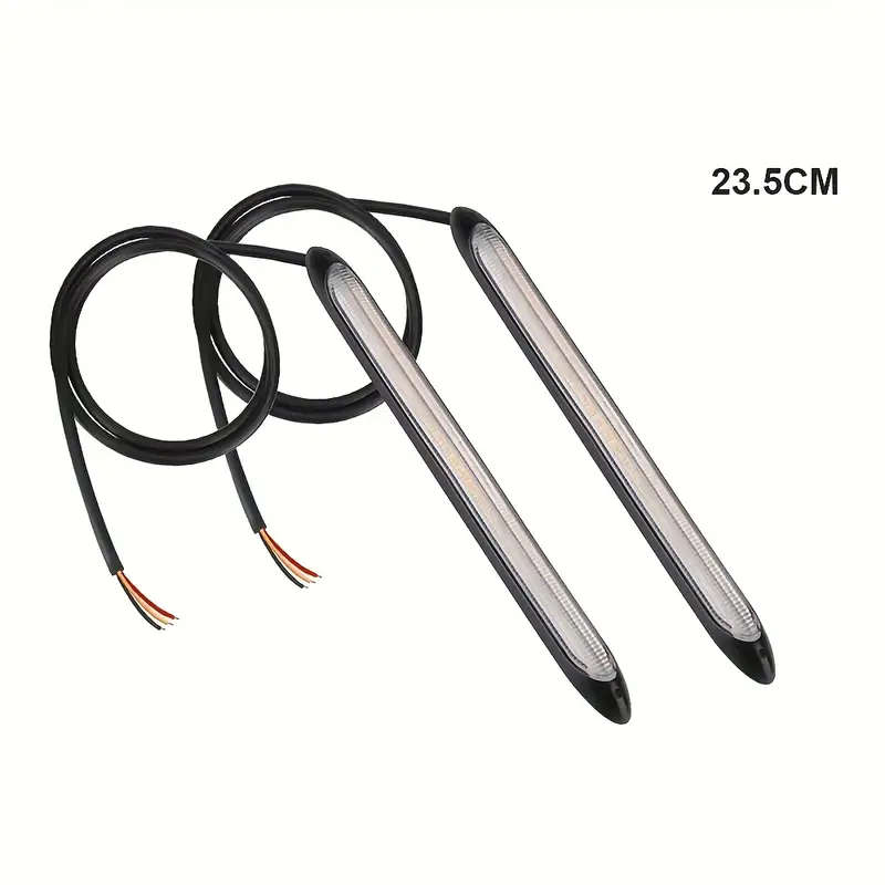 2pcs 23.5cm 12V LED Daytime Running Lights White Yellow Strip