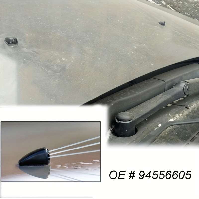 2Pcs Black Wiper Nozzle Three Hole Car Windshield Nozzle