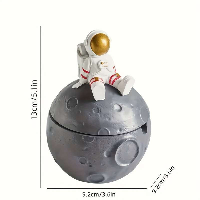 1pc Astronaut Decoration Ornament With Lid Featuring A Space-themed Resin Craft Suitable For Home