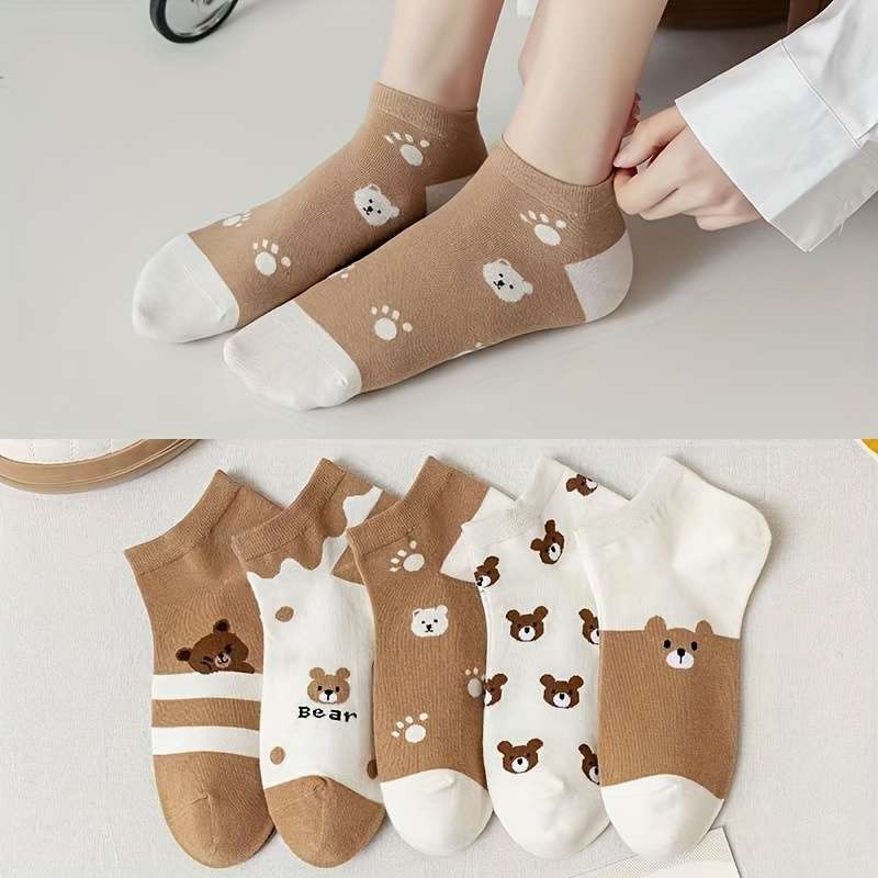 5 Pairs Mixed Color One Size High Elastic Socks