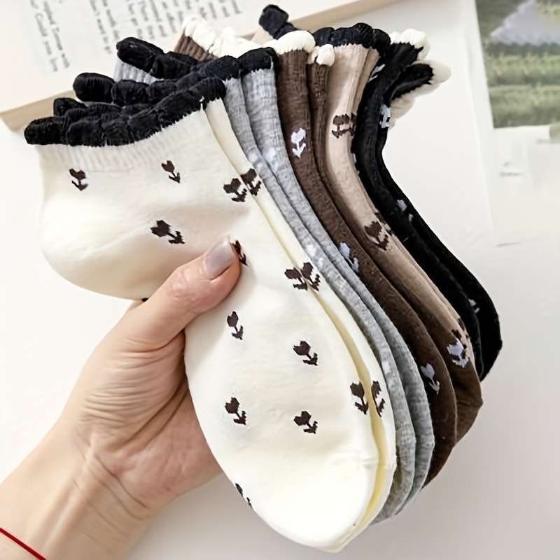 5 Pairs Mixed Color One Size High Elastic Socks