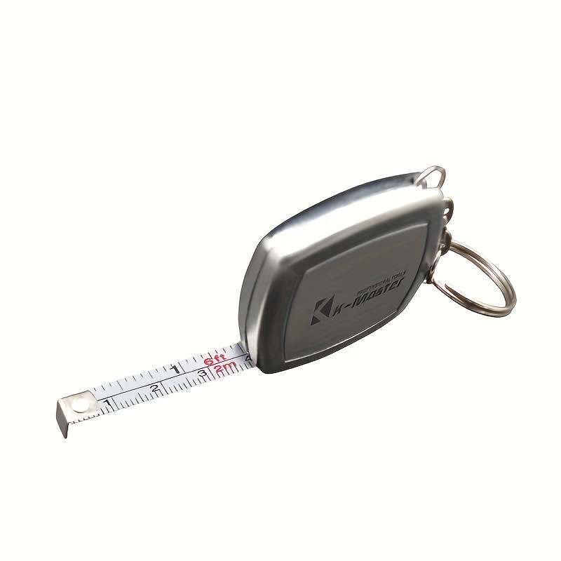 1pc Mini Tape Measure Keychain 200.0 cm PVC Compact Pocket Tool 0.01 Accuracy Precision Port