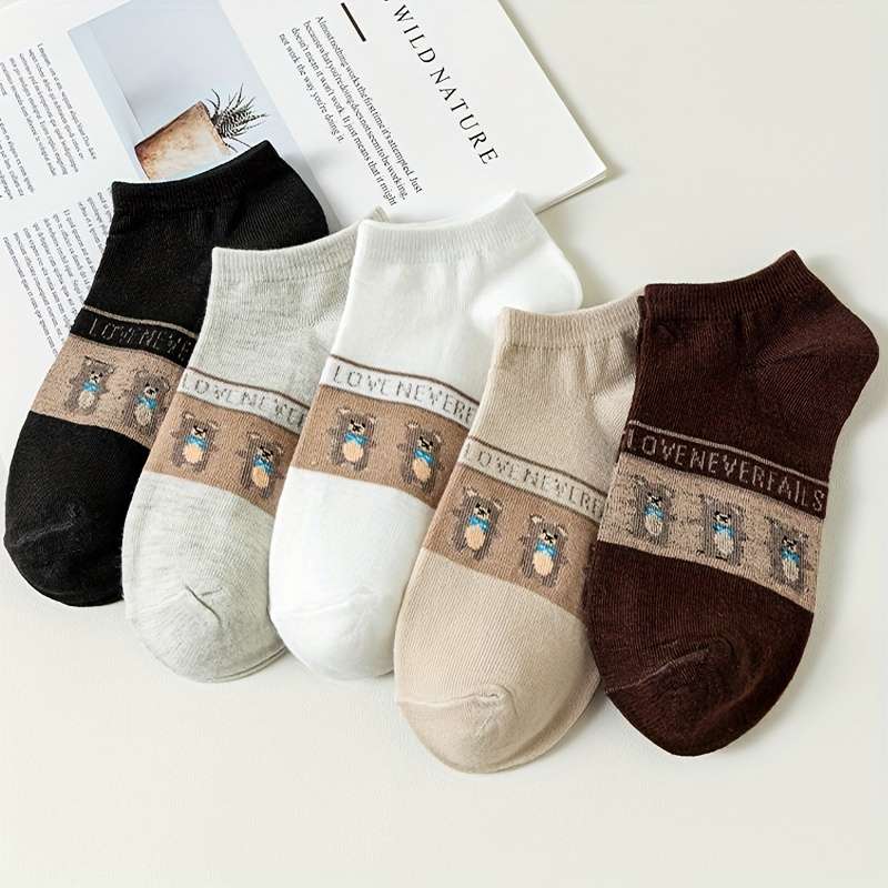 5 Pairs Mixed Color Asian One Size High Elastic Socks