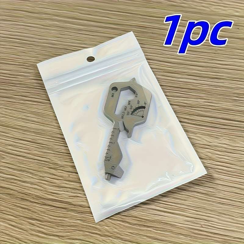 1pc Key-Shaped Multi-Tool Pocket Knife with Bottle Opener Screwdrivers Ruler Erg