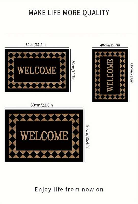 1Pc 40x60cm 15.7x23.6inch Light Luxury Plaid Floor Mat