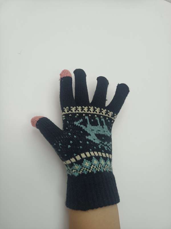 1 Pair Acrylic Items Black Warm Gloves