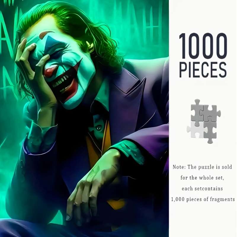 1000pcs Joker Jigsaw Puzzle Durable Cardboard Vibrant Design Perfect Fit for Adul