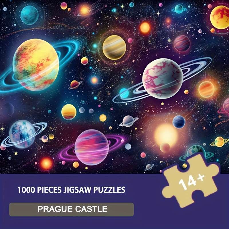 1000pcs Glow-in-the-Dark Jigsaw Puzzle Prague Castle Design 50x70cm Cosmic Explor