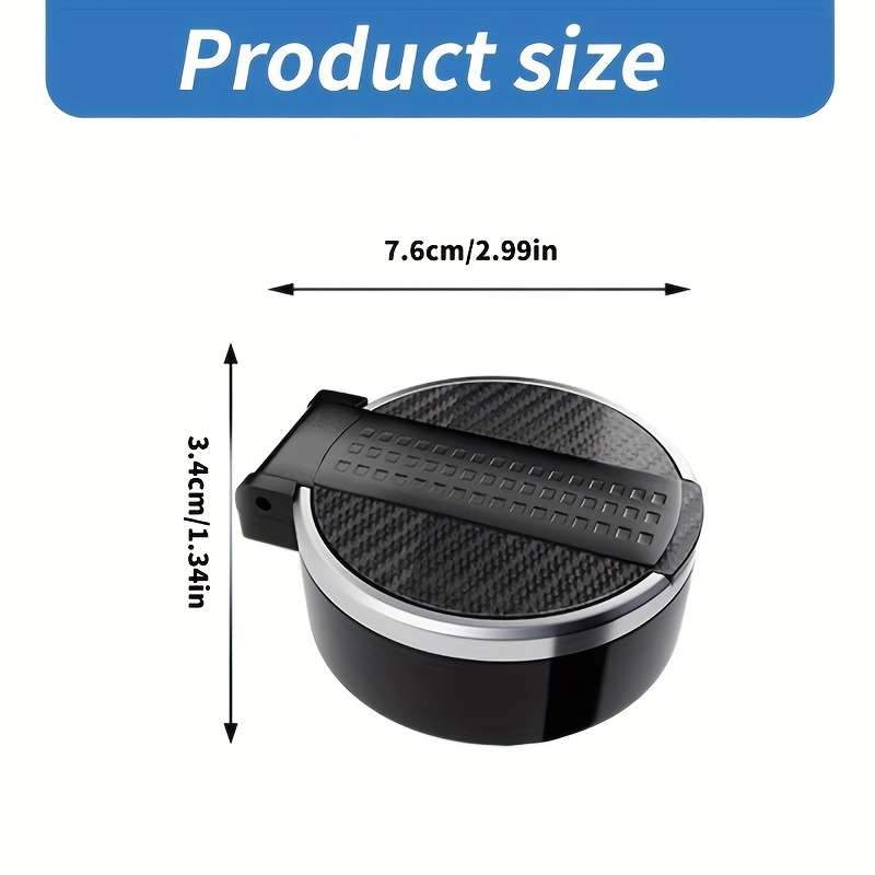 1pc Fit Car Ashtray with Lid Sleek Odor-Resistant ABS Cigarette Holder Cup Holder Compact Des