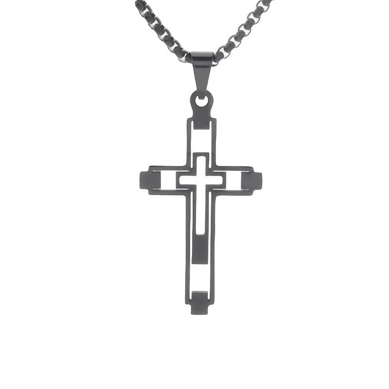 1 Piece Black Jesus Theme Pendant