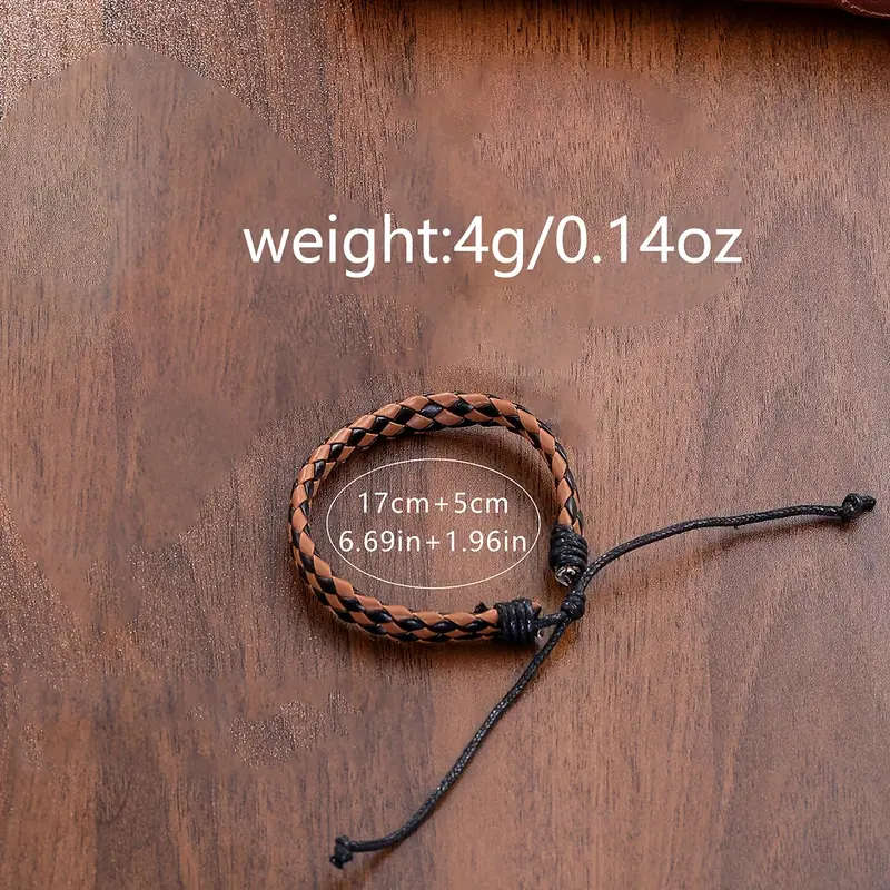 Men Watch 2pcs Set Men's Casual Quartz Wristwatch with Khaki Faux Leather Strap