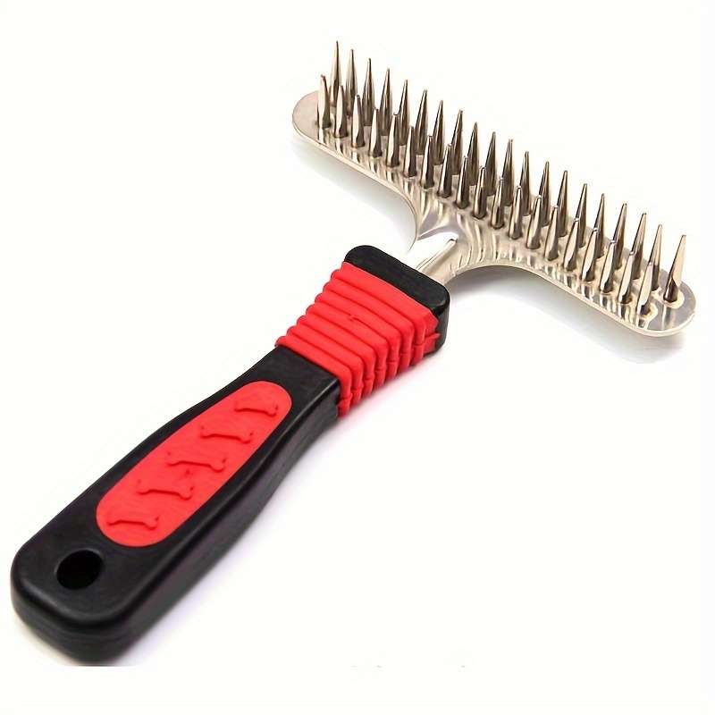 1pc Red And Black Pet Comb