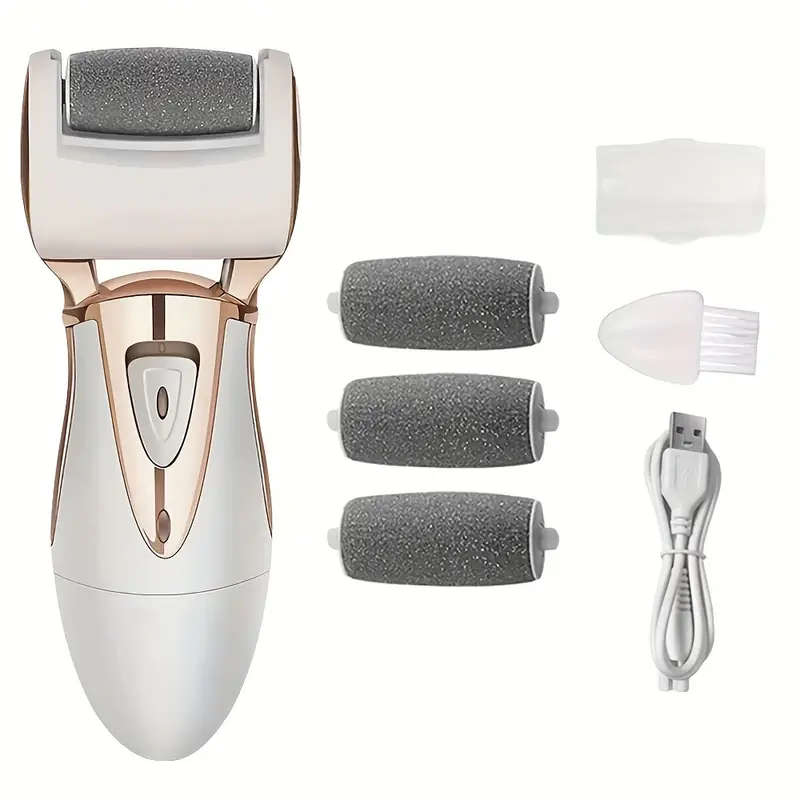 1pc Rechargeable Electric Foot Callus Remover USB Powered Pedicure Tool with 5 Interchangeable Grind