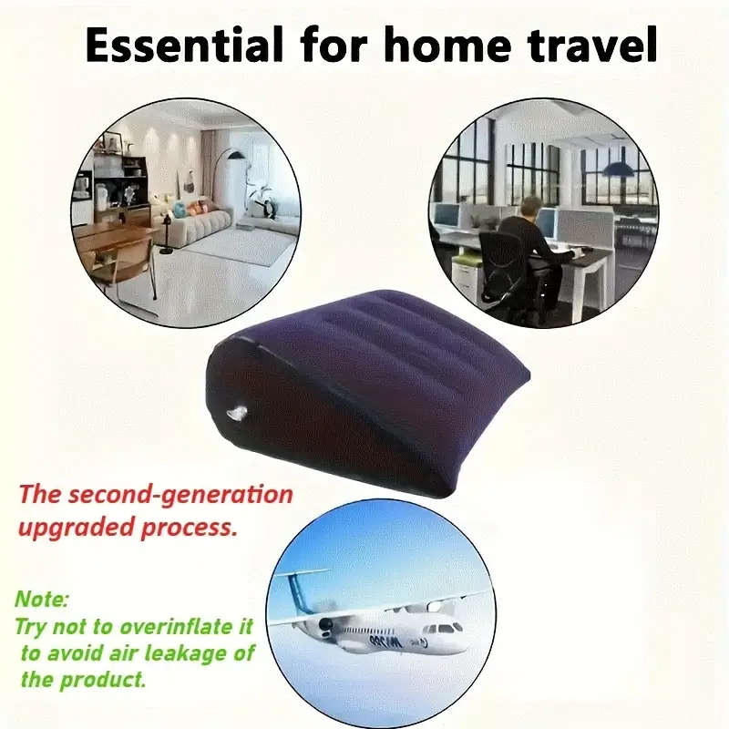1pc Inflatable Leg Pillow Plush Leg Pillow Inflatable PVC Triangle Cushion Reliable for Home and Out