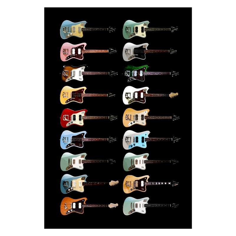 1pc Vibrant Guitar Collection Canvas Art Print 30.48x45.72 cm Frameless Wall Decor Colorful Elec