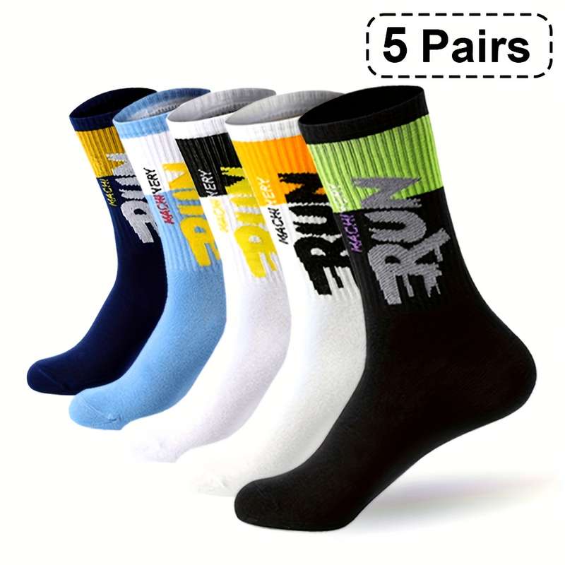 5 Pairs Mix And Match Asian One Size High Elastic Socks