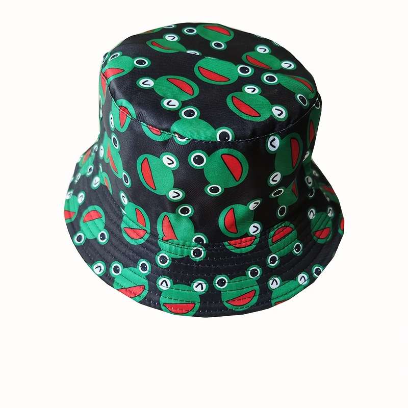 1pc Reversible Cotton Bucket Hat Unisex Outdoor Casual Sun Protection Cap Lightweight Printed Des