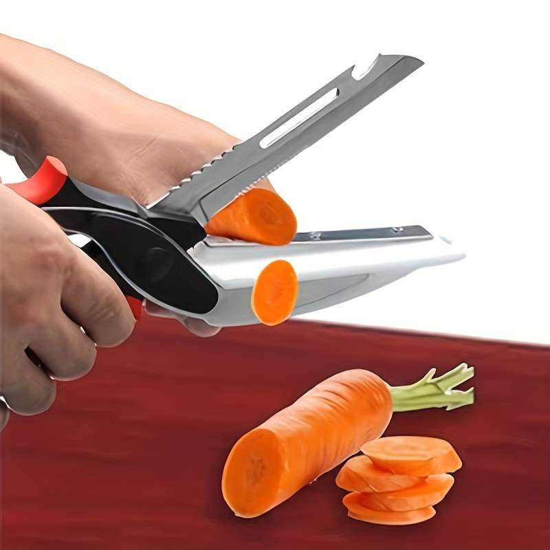 1pc Versatile Stainless Steel Kitchen Shears 5-in-1 Multifunctional Food Scissors with Built-In C