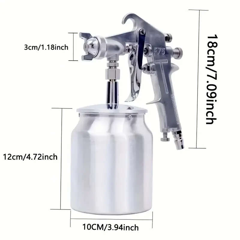 High-Pressure Paint Spray Gun with 1.5mm Nozzle F75 Air Compressor Non-Electric Ideal for Auto Repai