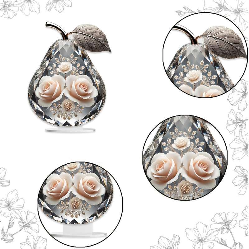 1pc 2D Flat   color high-definition printing  of artistic decorative acrylic pear-shaped