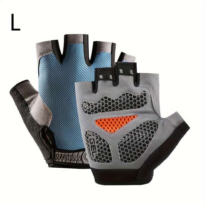 1 Pair Light Blue Size L Outdoor Sports Gloves