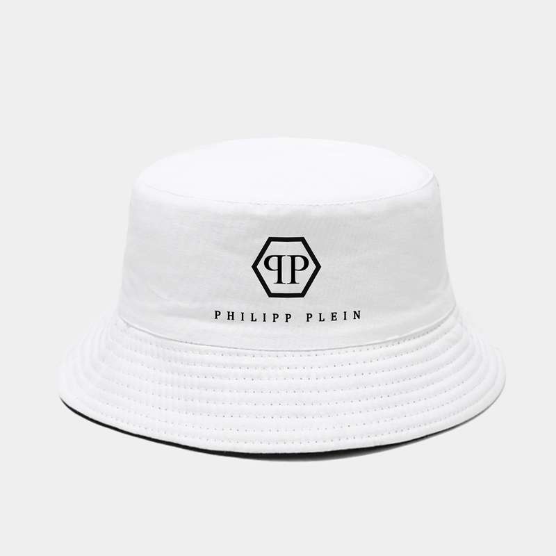 1pc Philipp Plein Bucket Hat Lightweight Polyester Sun Hat with Logo Design Foldable Fisherm