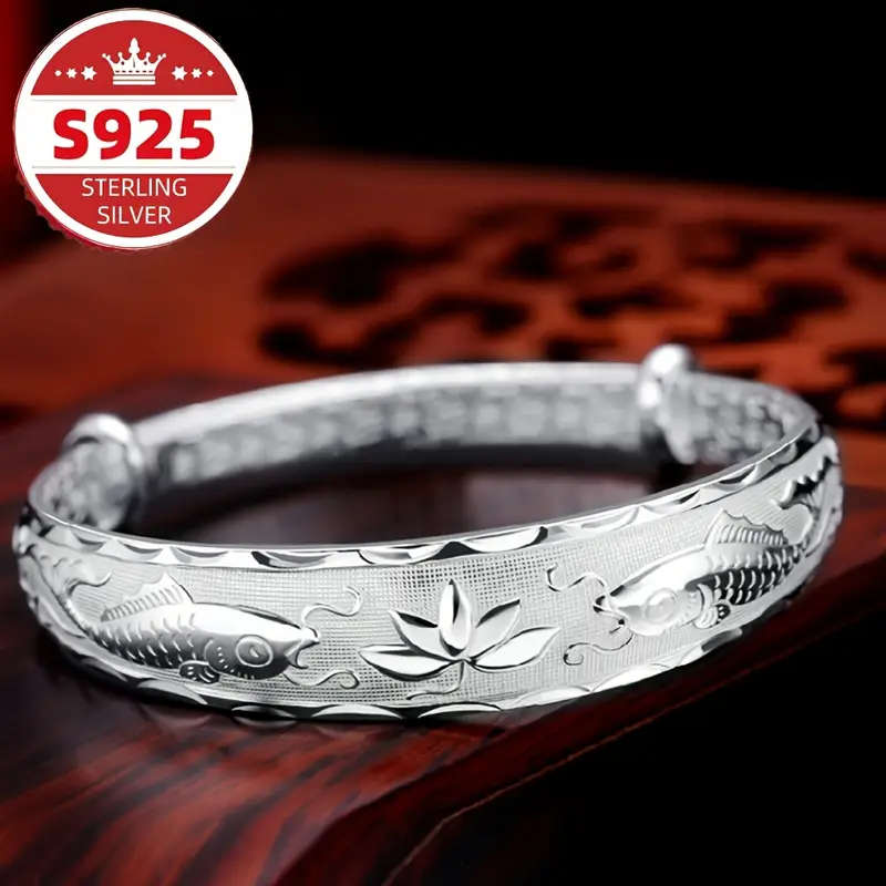 925 Sterling Silver Bracelet, Lotus Bracelet