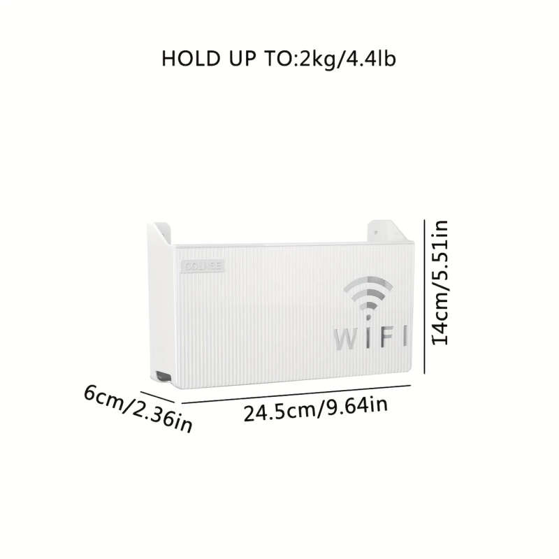 1Pc Wall Mounted Router Tv Top Box Storage Shelf No Drill