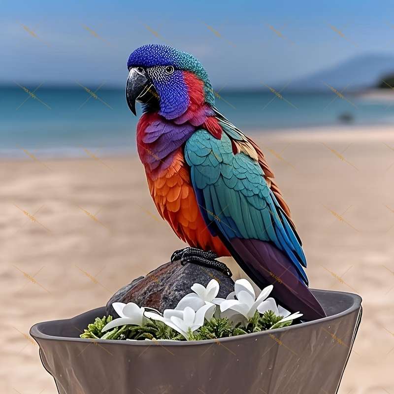1pc 2D Flat  Vibrant Colorful Parrot Garden Stake Weatherproof Waterproof and Scratch-Resistant