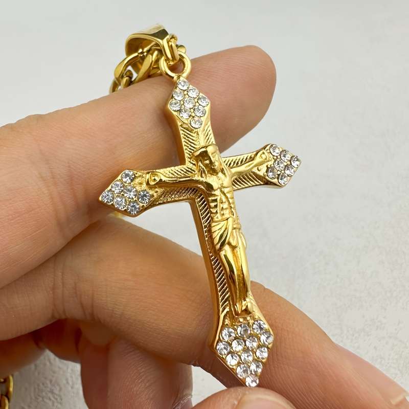 1 Piece Golden Jesus Theme Pendant