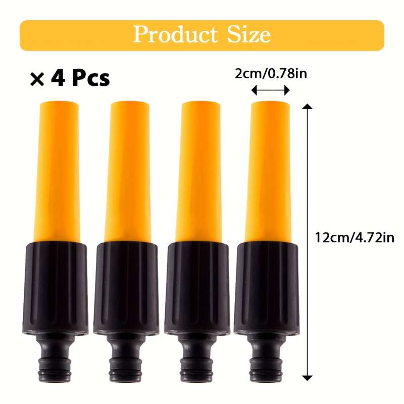 2Pcs Yellow And Black Hose Pipe Garden Nozzles