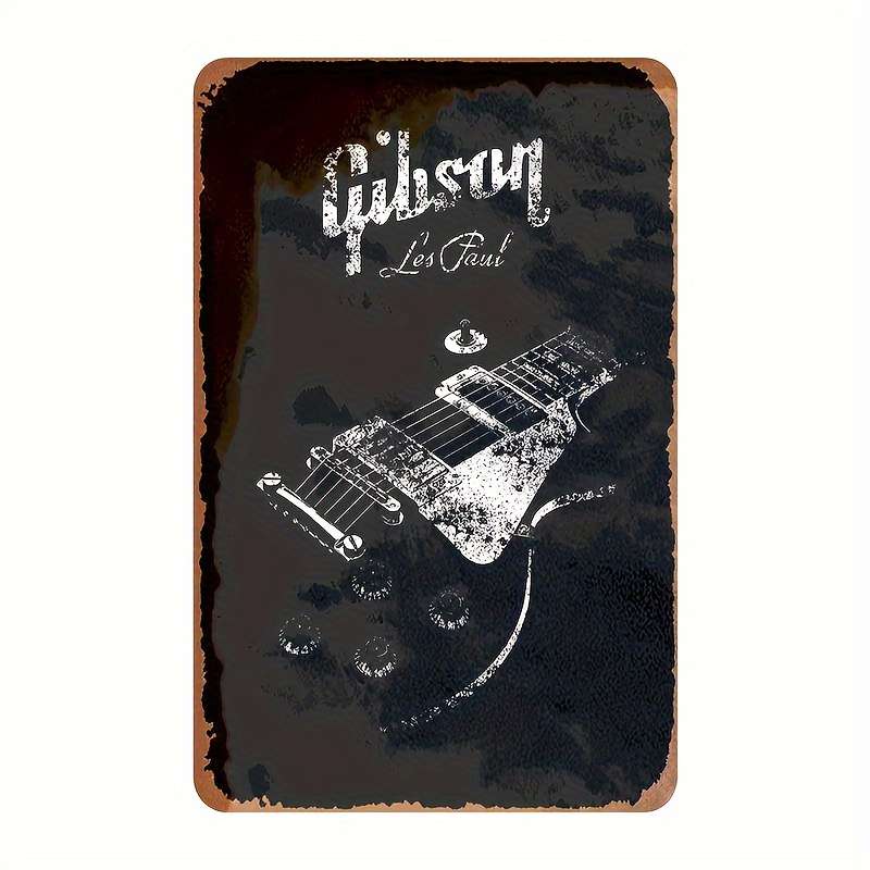 1pc Gibson Les Paul Guitar Metal Tin Sign Vintage Wall Art  20.32x30.48 cm Decorative Plaque f