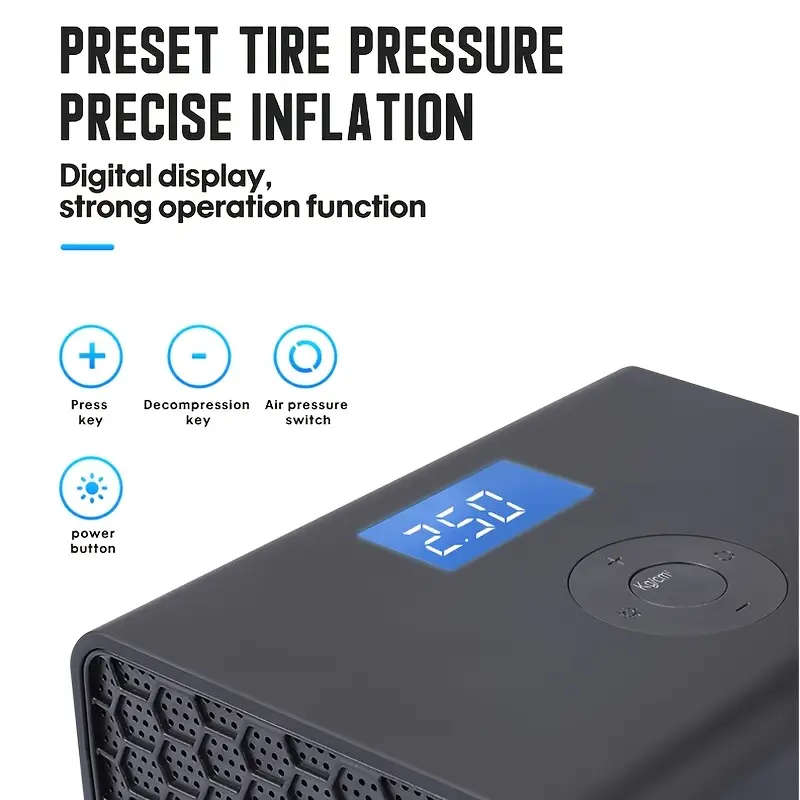 1pc Digital Tire Inflator 150PSI Car Air Compressor Pump Portable Car Air Compressor Pump Air Pump f