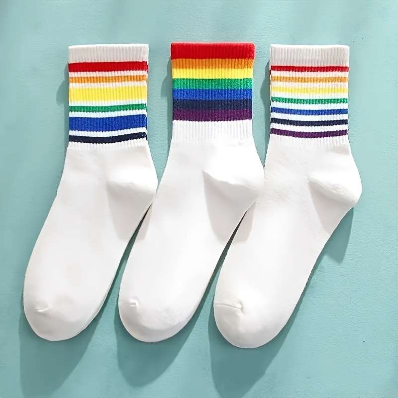 6 Pairs Mixed Color Pack One Size High Elastic Socks