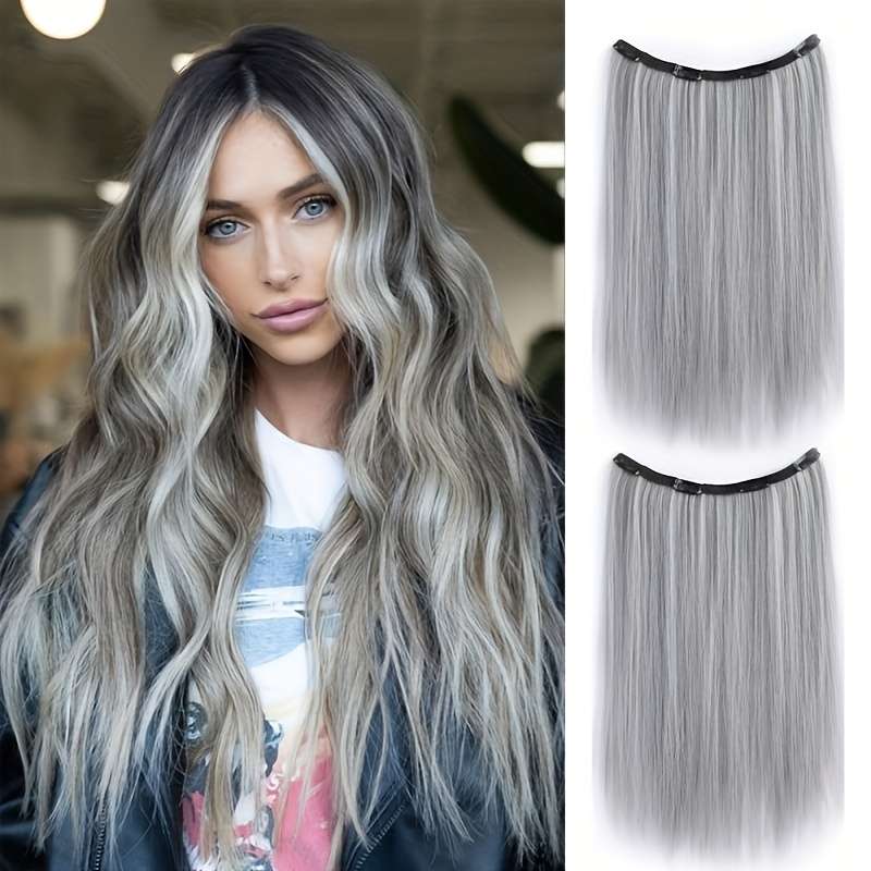 1Pc White Tea Gray 50.8cm Fashion Design Wig