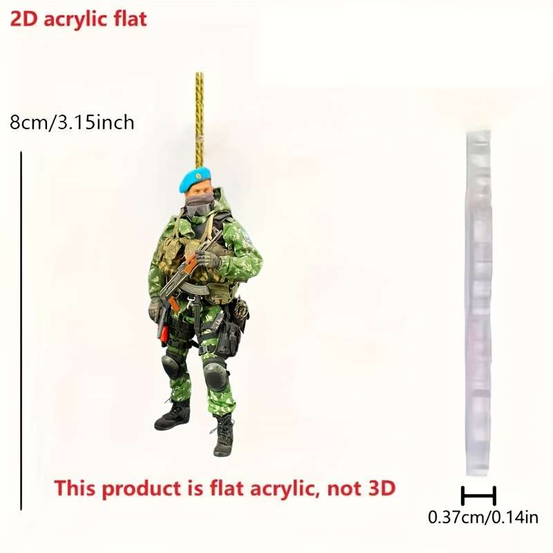 1pc 2D Flat   Acrylic One specialized  acrylic pendant for special forces soldiers