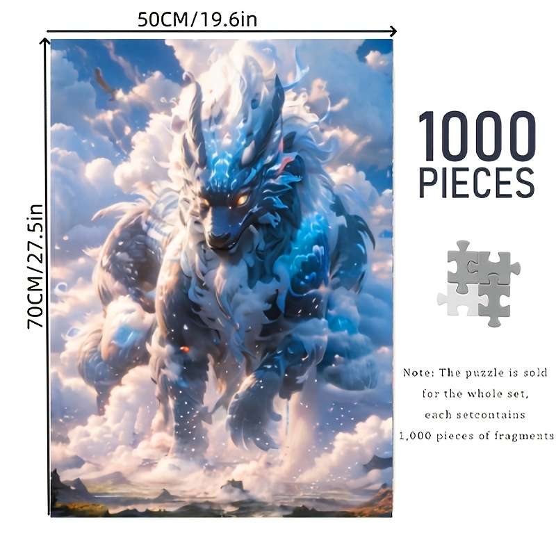 1000pcs Mystical Dragon Jigsaw Puzzle for Adults 50.04x69.85 cm Vibrant Fantasy Art