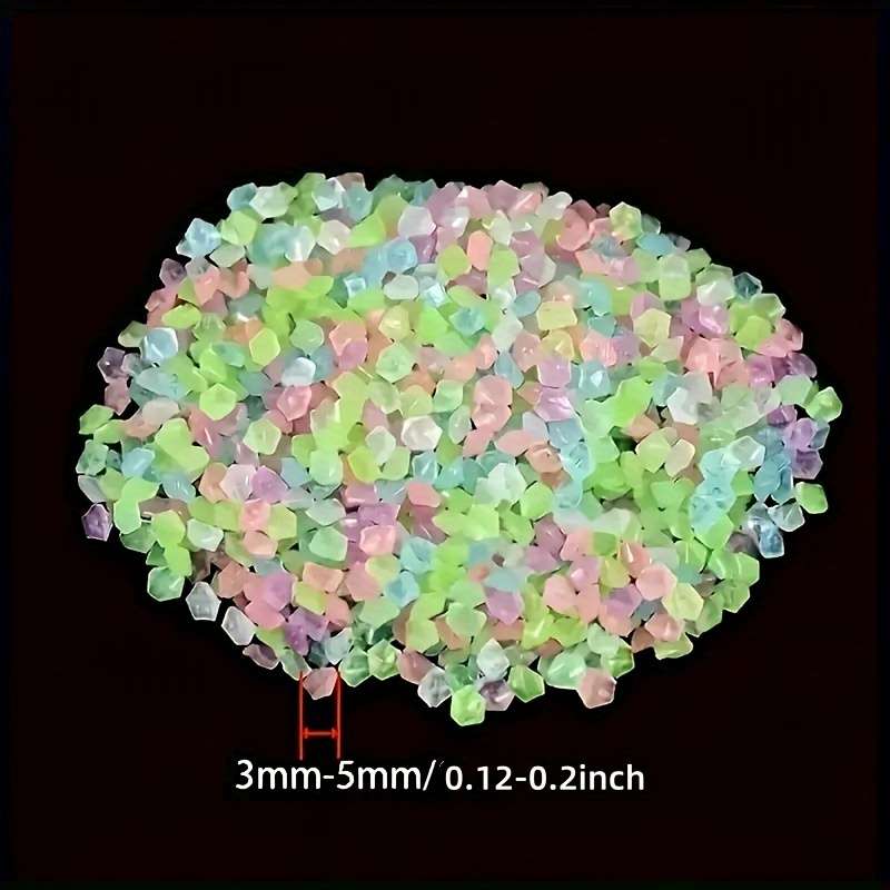 1000pcs Resin Luminous Pebbles