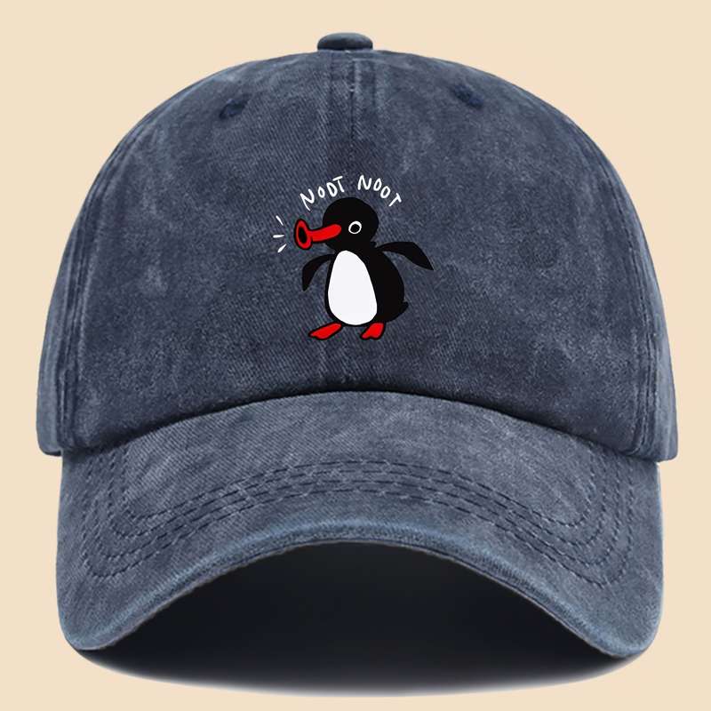 1pc NOOT Baseball Cap with a Unisex Fun Print of Pingu And Pinga a Curved-Brim Hat Suitable for Al