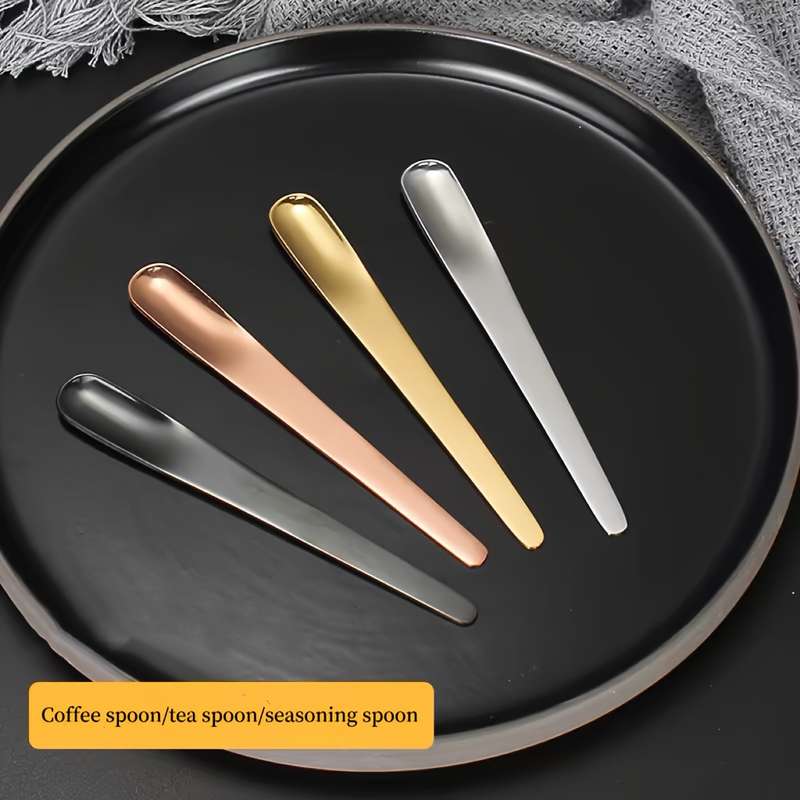 6pcs High Quality Stainless Steel Yogurt Spoon 12.29cm Cocktail Stirring Spoon Mini Ice Cream S